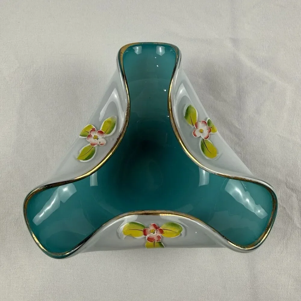 vintage MCM murano glass ashtray handpainted no chips or cracks